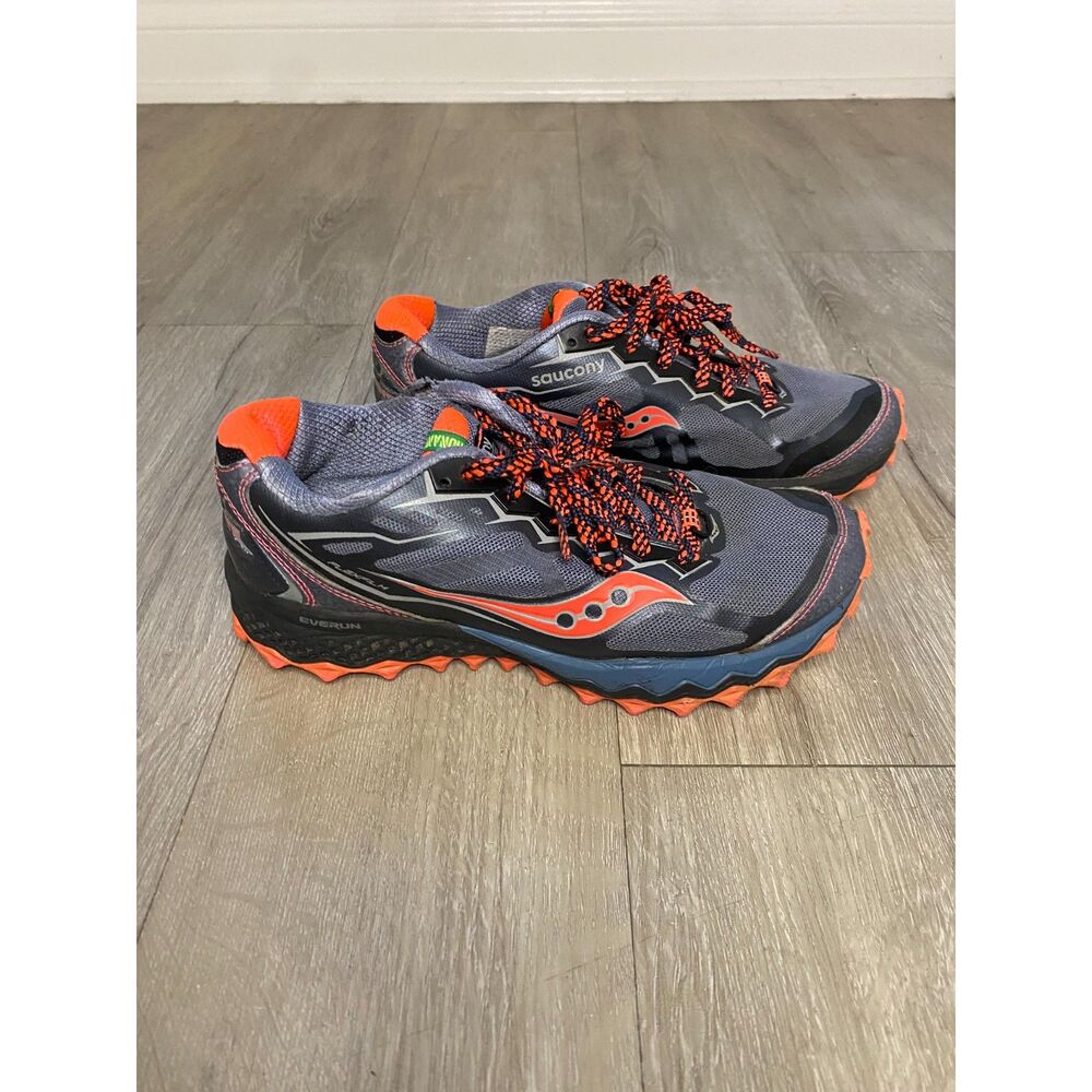 Saucony Peregrine 6 Charcoal Grey Orange S10325-4 Women's Size 7.5 Trail Shoes